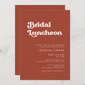 Invitation Lundi nuptial en terre cuite rétro élégant (Devant / Derrière)