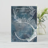 Invitation Lune à fleurs bleu céleste (Debout devant)