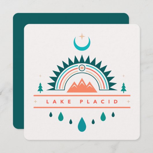 Invitation lune arc-en-ciel du lac placard (Devant / Derrière)