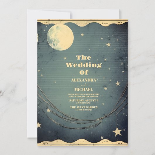 Invitation Lune céleste (Devant)