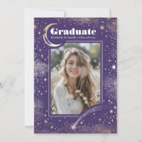 Lune céleste et étoiles Diplômé en photo