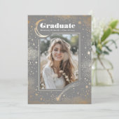 Invitation Lune céleste et étoiles Diplômé en photo (Debout devant)