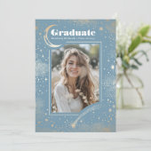 Invitation Lune céleste et étoiles Diplômé en photo (Debout devant)