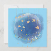 Invitation Lune Céleste Étoiles, Bleu Foncé Et Or (Dos)