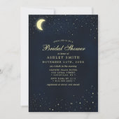 Invitation Lune Céleste Étoiles Nuit Bleue Mariage (Devant)