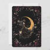 Invitation Lune céleste, Fille, Étoiles Fleurs Fête des marié (Dos)