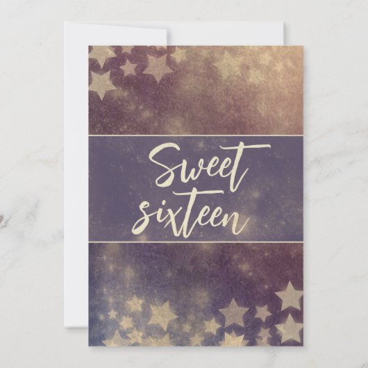 Invitation Lune céleste moderne et douce 16 étoiles (Dos)