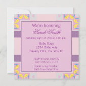 Invitation Lune, Coeurs et jouets pour bébés Baby shower de f (Dos)