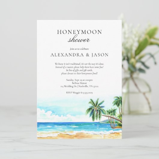 Invitation Lune de miel Douche Invitation, Couples Douche (Debout devant)