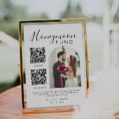Invitation Lune de miel Mariage Signé QR Code Venmo & Cash