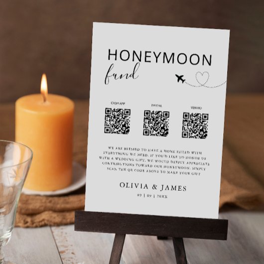 Invitation Lune de miel signature QR Code, Lune de miel Maria