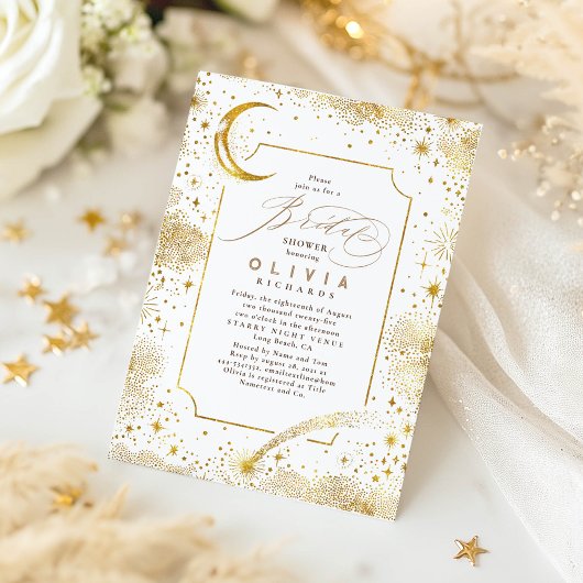Invitation Lune de nuit étoilée Mystique Fête des mariées cél