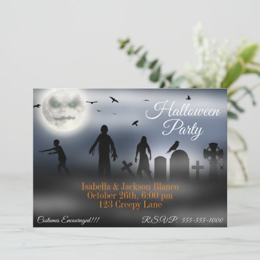 Invitation Lune des zombies (Debout devant)