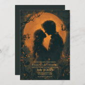 Invitation lune dorée romantique (Devant / Derrière)