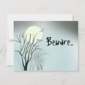 Invitation Lune Éffrayante d'Halloween (Devant)