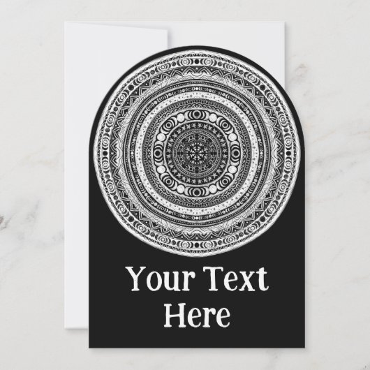 Invitation Lune Enfant Mandala Triple Lune Sorcière (Devant)