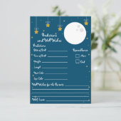Invitation Lune et étoiles Baby shower Prédictions et bien-ai (Debout devant)
