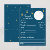 Invitation Lune et étoiles Baby shower Prédictions et bien-ai (Devant / Derrière)