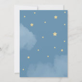 Invitation Lune Et Étoiles Bleu Sur Le Baby shower Lune (Dos)
