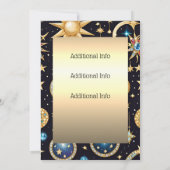 Invitation Lune Et Étoiles Céleste (Dos)