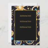 Invitation Lune Et Étoiles Céleste 2 (Dos)