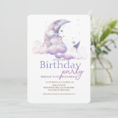 Invitation Lune et étoiles Espace Anniversaire (Debout devant)