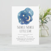 Invitation Lune et étoiles Fille Twinkle Twinkle Little Star (Debout devant)