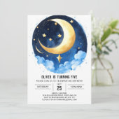 Invitation Lune et étoiles Galaxy Aventure Anniversaire (Debout devant)