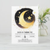 Invitation Lune et étoiles Magique Anniversaire (Debout devant)