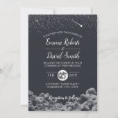 Invitation Lune et étoiles Nuit Mariage élégant (Devant)