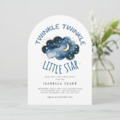 Invitation Lune et étoiles Twinkle Twinkle Little Star (Debout devant)