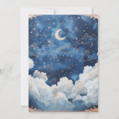 Invitation Lune et Nuage Bleu Foncé Mariage Céleste (Dos)
