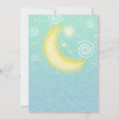 Invitation Lune étoilée sarcelle Fête bébé céleste   (Dos)