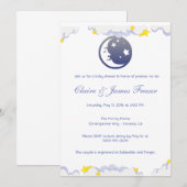 Invitation Lune, étoiles et nuages Baby shower (Devant / Derrière)