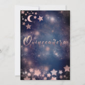 Invitation Lune & étoiles Rose or glitterie robe céleste (Dos)