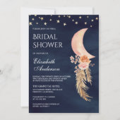 Invitation Lune montante florale terreuse navale pour la douc (Devant)