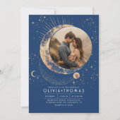 Invitation Lune mystique céleste Starry Mariage de nuit Photo (Devant)