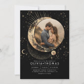 Invitation Lune mystique céleste Starry Mariage de nuit Photo (Devant)
