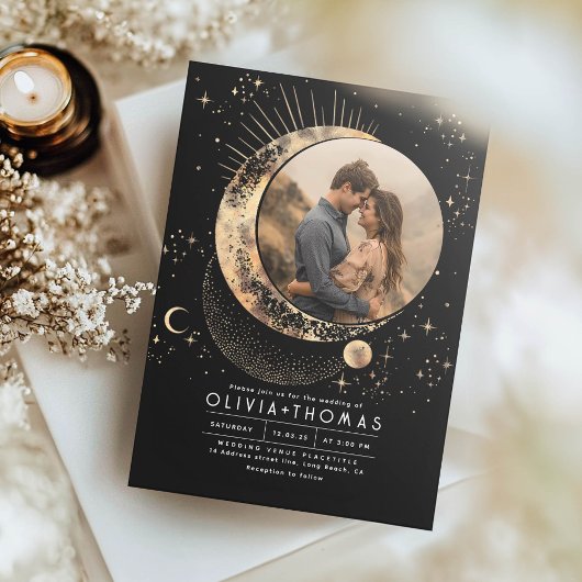 Invitation Lune mystique céleste Starry Mariage de nuit Photo