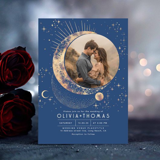 Invitation Lune mystique céleste Starry Mariage de nuit Photo