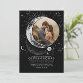 Invitation Lune mystique céleste Starry Mariage de nuit Photo (Debout devant)