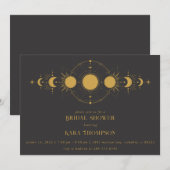 Invitation Lune mystique d'or Fête des mariées céleste modern (Devant / Derrière)