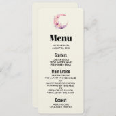 Invitation Lune rose Croissant avec de jolies fleurs (Devant / Derrière)