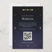 Invitation Lune Universe Céleste Or en un seul Mariage (Dos)