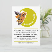 Invitation Lune Wolf, fête d'Halloween (Debout devant)