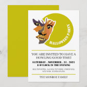 Invitation Lune Wolf, fête d'Halloween (Devant / Derrière)