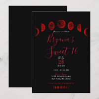 Lunes noires phases rouge foncé gothique mariage d