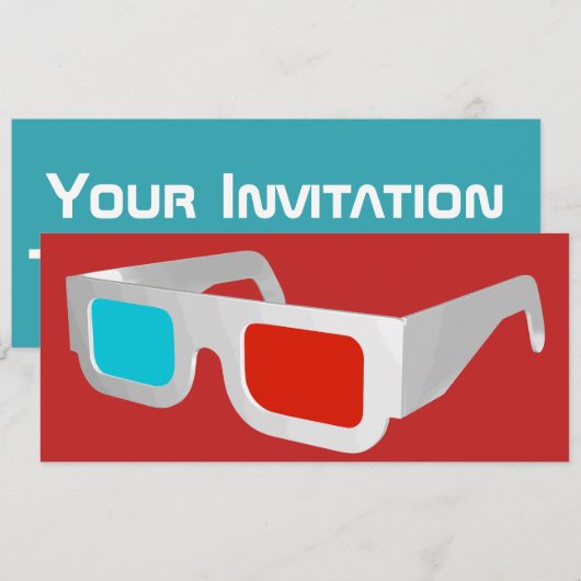 Invitation Lunettes 3D Rétro Graphique (Devant / Derrière)