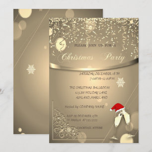 Invitation Lunettes,Casquette de Père Noël,Confettis Entrepri