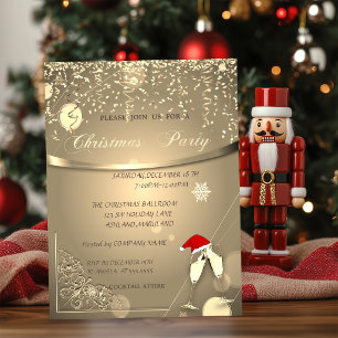 Invitation Lunettes,Casquette de Père Noël,Confettis Entrepri